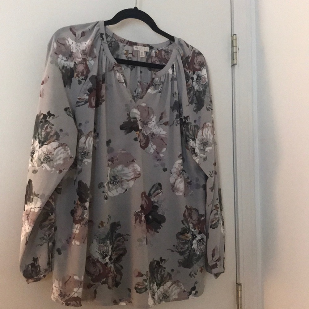 Floral V neck Blouse